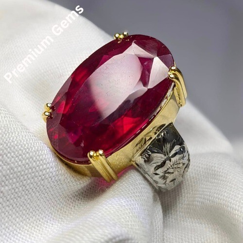 Pre-owned Handmade African Ruby, Natural Ruby Silver Ring, Ruby Gemstone Ring Sterling Silver 925 In Pink