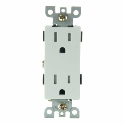Sunlite 08159-SU E559/WH 15A Tamper Resistant Decorative Receptacle, White