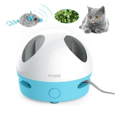 Interactive Cat Toy Hide Mouse Cat Toy with Squeaky Mouse Electronic Automati...