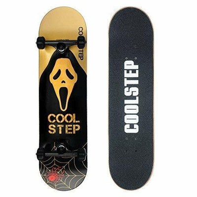 Black Gold Pro Skateboard 8-inch Full Complete for Beginners