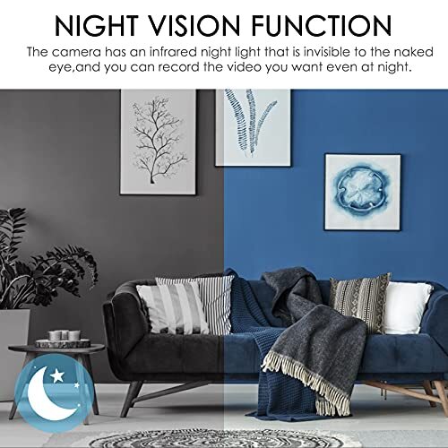 Security camera with night vision in modern living room.