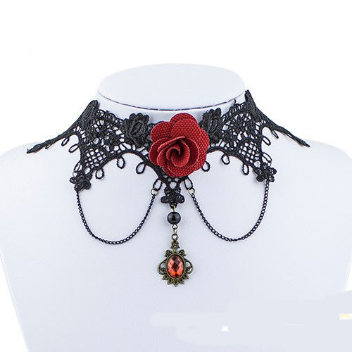 Brightnesshegemony}Punk Leather O Ring Pendant Choker Necklace Belt - Foto 8