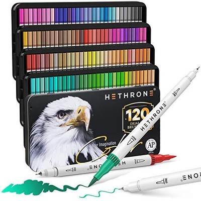 Fine Tip Markers Calligraphy 120 Colors Hethrone