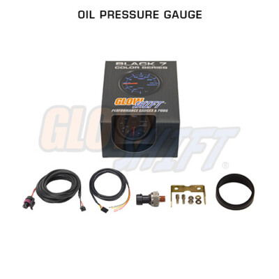 GlowShift 52mm Black 7 Color Boost & Oil Pressure & Air Fuel Ratio - 3 Gauge Set