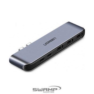 UGREEN 50775 Dual Type-C 5-in-1 Adapter USB 3.0 Gray Multi-Function Hub Slim