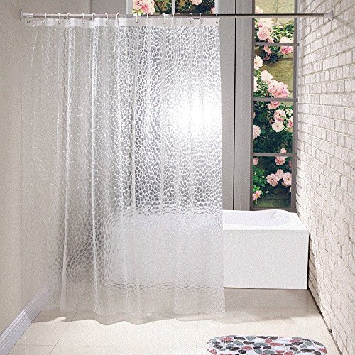 Large 3d Bathroom Shower Curtain Clear Plastic Eva Diamond Water