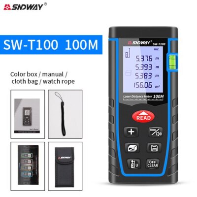 Handheld Digital Laser Distance Meter Measure Unit MM/In/Ft Tool Range Finder