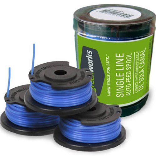 Greenworks 065-Inch Single Line String Trimmer Replacement Spool 3-Pack 29252