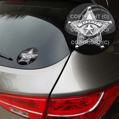 Premium Heavy Duty Round 3M Custom Flat Window Sticker - Sheriff Badge B