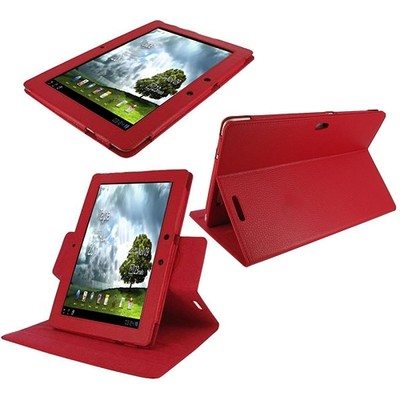 rooCASE for ASUS Transformer Prime - Dual-View Leather Case Cover Red Lot C11