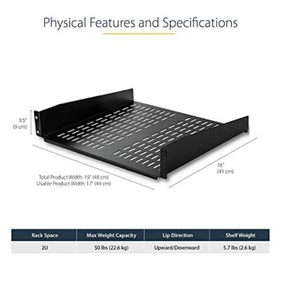 StarTech 2U Server 16in Rack Shelf