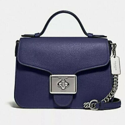 Coach F77897 Cassidy Top Handle Crossbody Cadet BLUE Silver NWT