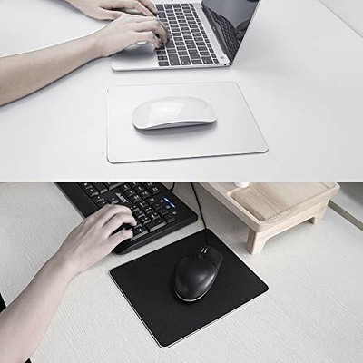 Mouse Pads Metal Aluminum Thin Office And Gaming Hard Mat Leather Surface Side