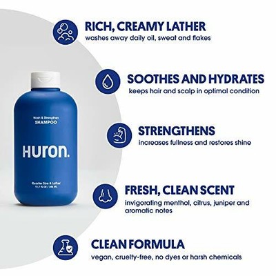 Huron - Men's Wash & Strengthen Shampoo. Hydrating shampoo cleans and nourishes