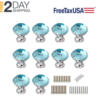 Diamond Shape Crystal Pull Handle Cabinet Knobs For Drawer 10