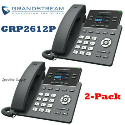 2 Grandstream GRP2612P 2-Line 2 SIP Office IP Phone NO POWER SUPPLY PoE