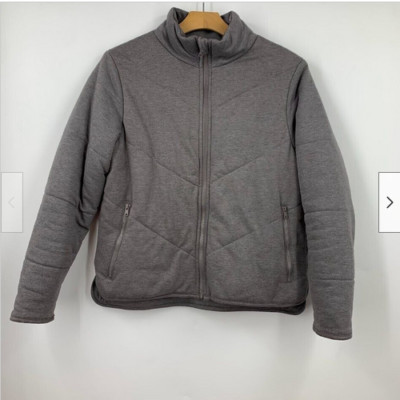 Three Dots Women's Quilted Long Sleeve Full Zip Jacket (GRAY HEATHER  XXL)NWD