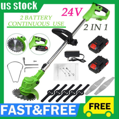 Electric Cordless Grass String Trimmer Lawn Edger Weed Wacke