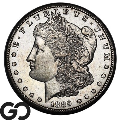 1889-S Morgan Silver Dollar Silver Coin, Better Date, Semi-PL Reflectivity 