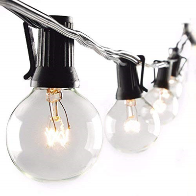 SkrLights Globe Holiday String Lights with G40 Bulbs 50ft. Backyard Patio Lights