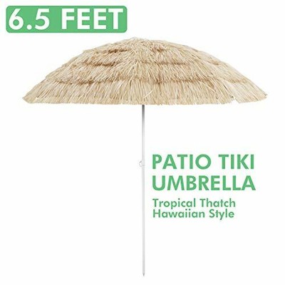 Patio Lawn Garden Umbrellas 8 Thatch Patio Tiki Umbrella Tropical Palapa Raffia Tiki Hut Hawaiian Hula Beach Umbrella Easygo