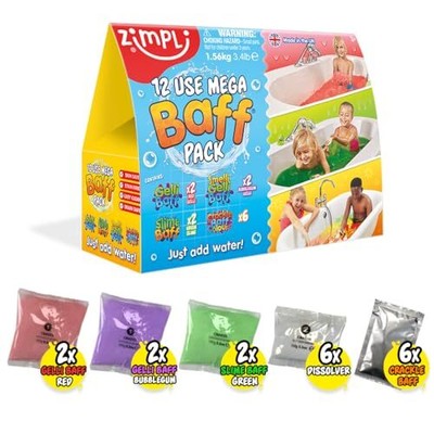 12 Use Mega Value Baff Pack from Zimpli Kids, 4 x Gelli Baff, 2 x Slime Baff & 6