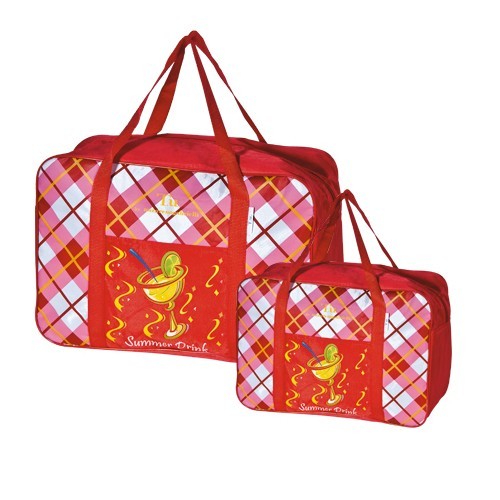 Set 2 Borse Termiche 24 Lt + 6 Lt Borsa Frigo Colorata Mare Campeggio Picnic moc