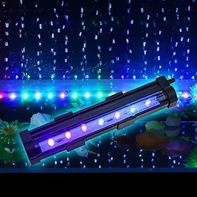 PULACO 1 Watt Aquarium Fish Tank Air Stone with Automatic Color Changing LED ...