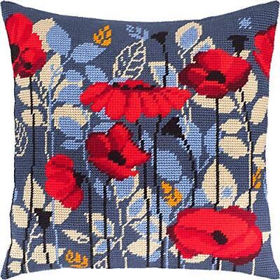 Brvsk Poppies in The Evening. Needlepoint Kit. Throw Pillow 16×16 Inches. Pri...
