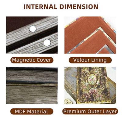 Decorative Book Box Set of 2 Trinket Keepsake Storage Boxes Book Shaped Stora...