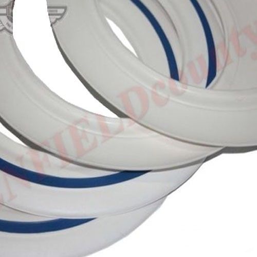 White Wall Blue Stripe Tyre Inserts 4 Units 8" Vespa Rim  