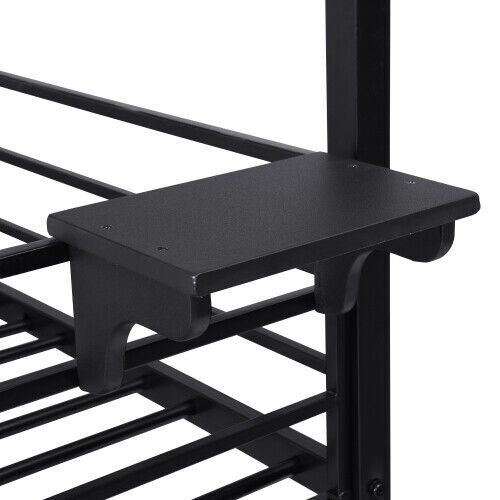 For Kid's Adult's Bedroom New Twin over Twin Bunk Bed Frame with slide and steps