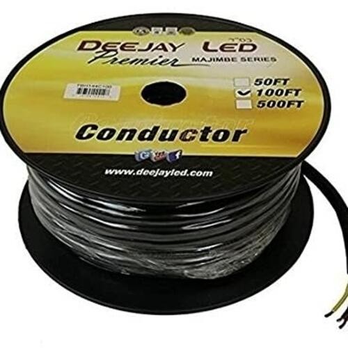 DEEJAY LED High Performance 100-Foot 8-Conductor 14 Gauge Stranded Cable with