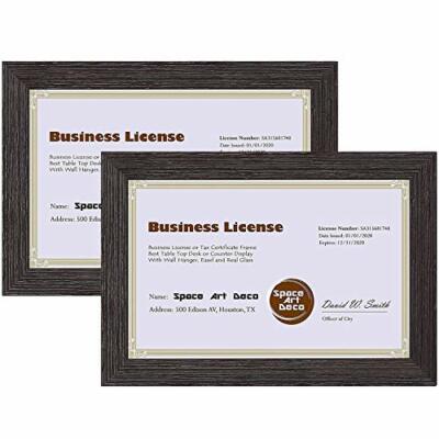 2 Pack 5.5x8.5 Brown Diploma Certificate Frame Document Wall Display Photo Art