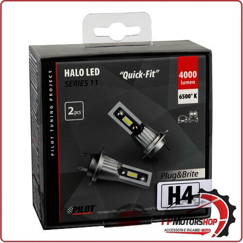 57807 12/24V HALO LED LAMPADA LAMPADINA H4 15W P43T 2 PZ SCATOLA PER AUTO MOTO