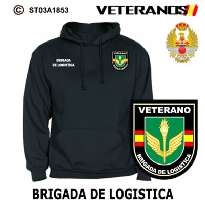 SUDADERAS CON CAPUCHA: VETERANOS EJERCITO DE TIERRA - BRIGADA DE LOGISTICA