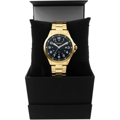Pre-owned Orient Men's  Mgss1199p2kx Wrist Watch With Gold Stainless Steel Bracelet, Analog