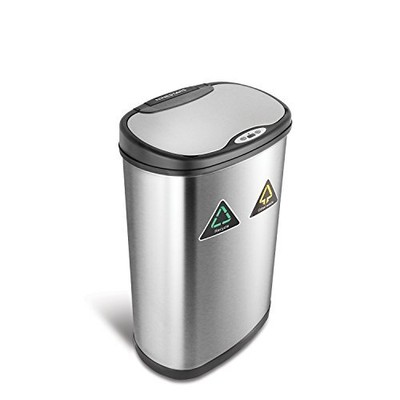 NINESTARS DZT-50-13R Automatic Touchless Infrared Motion Sensor Trash Can/Rec...