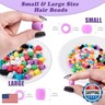 Playexen Silicone Hair Beads, 100 PCS Colorful Hair Beads for Braids, 10 Colors Braids Beads Bulk Accessories Decoration Kit for Girls Women (Small)