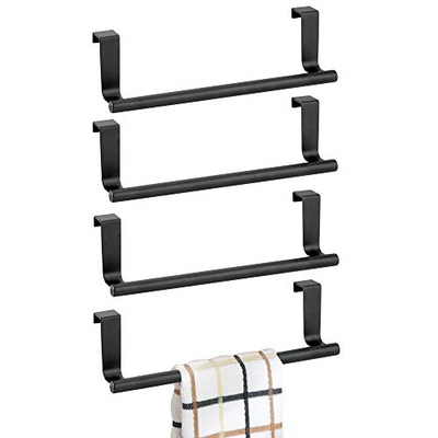 Mdesign Decorative Metal Kitchen Over Cabinet Towel Bar Hang On