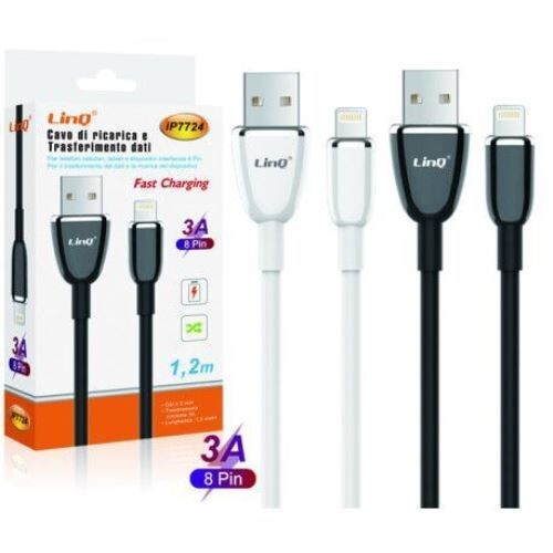 Cavo Di Ricarica Fast Rapido Trasferimento Dati Iphone 8 Pin Usb 3A Linq Ip7724