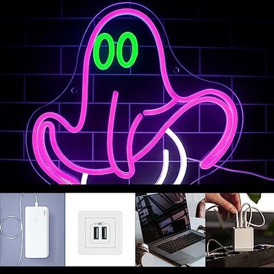 , Halloween Neon Sign Led Sign Cute Funny Ghost