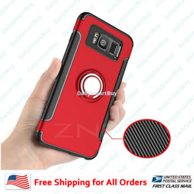 Samsung S8,S8+,Note 8,S9 & S9+ Shockproof Hybrid Phone Cover With Ring Kickstand