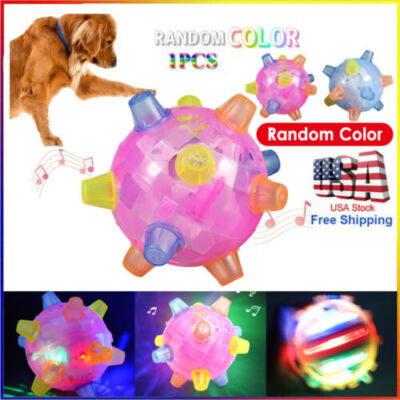 Jumping Activation Ball Led Flash Music Dance Dogs Funny Toy Durable Us