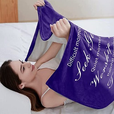 BOOPBEEP Healing Throw Blanket with Inspirational Thoughts and Prayers- Relig...