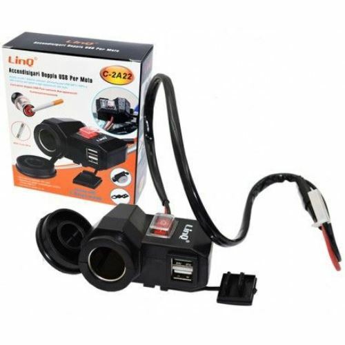 Presa Accedisigari Con Doppia Porta Usb Per Moto Motocicletta Linq c-2a22