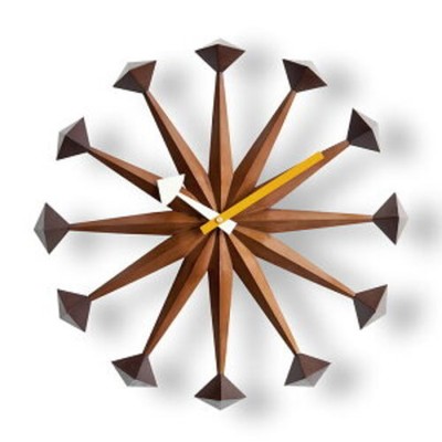 【Unused】George Nelson Polygon Clock Genelic Reproduct DAIVA Walnut Brown Wood