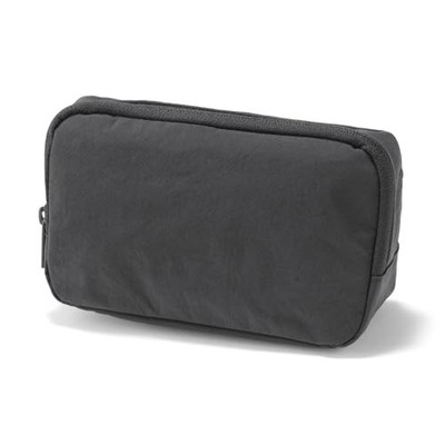 MUJI Wrinkle Nylon Wide-Open Pouch Gris Oscuro L 18×11.5×7cm Diseño Lateral...