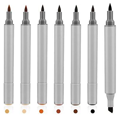 6 Pack Dual Tip Leather Dye Marker Pens Leather Touch up Pen Shoe Marker Leather