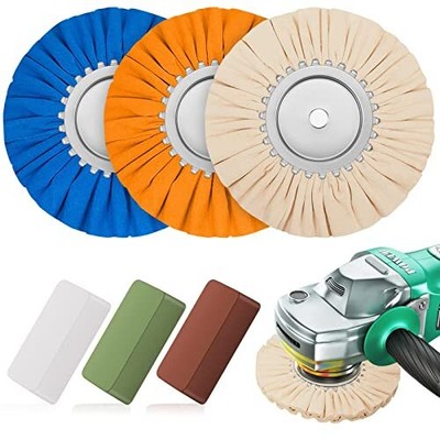6 Pcs 8 Airway Buffing Wheel Kit Aluminum Metal Polishing Whee L& Angle Grinder